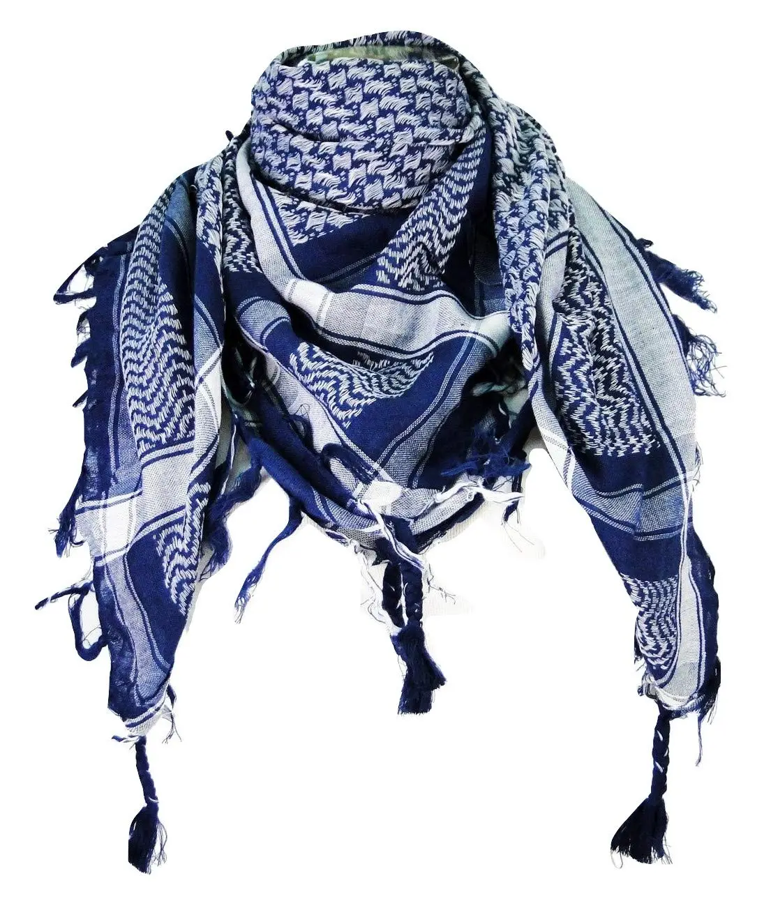 Premium Shemagh Head Neck Scarf Cotton Shemagh Keffiyeh Tactical Desert Scarf Neck Head Wrap with Tassel for Men Women