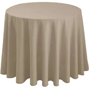Round Tablecloth 120 Inch - Waterproof Stain Resistant Spillproof Table Cloth for Dining Room Party, Taupe