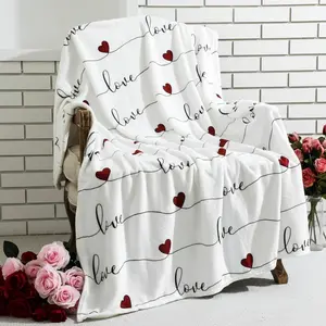 Valentine's Day Throw Blanket Ultra Soft Fleece Blanket for Bed and Couch Cozy Holiday Theme Throw Warm Winter Valentines Decoration, 50 x 60 Inches sizes 60*80,30*40(baby ),40*50(kids),50*60