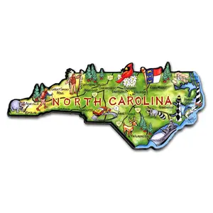 North Carolina Artwood State Magnet Souvenir by Classic Magnets