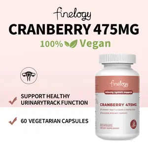 Finelogy Cranberry 475MG | Urinary Tract Cleanse & Protection | Bladder Integrity Support | 60 Vegetarian Capsules