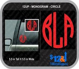 Elegant Monogram Decals for Cars, Motorcycles, and More - Choose from Multiple Styles