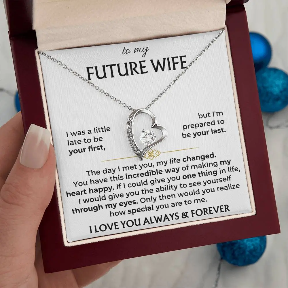 To My Future Mrs. Gift Set, Enchanting Necklace from Husband, Luxurious Jewelry for Life’s Highlights, Anniversary & Celebration Gifts with LED Box & Message Card