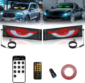 2 count LED Eyes for  Windshield, 13.7"x4" Devil Eyes Light for , Programmable Soft Screen LED Sign with APP Control and Remote Controller