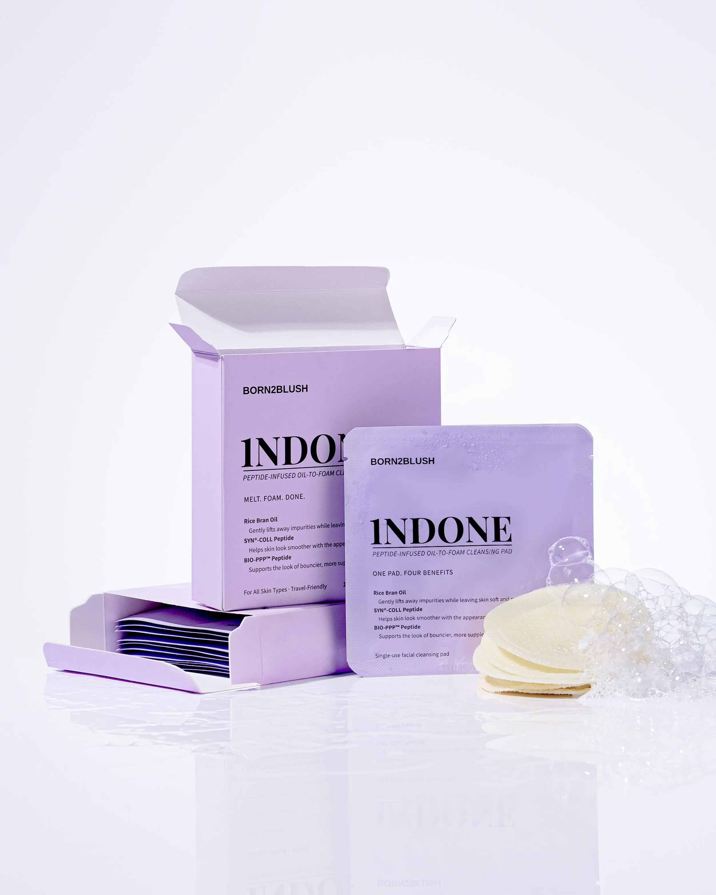 1NDONE Oil-to-Foam Cleansing Pad | Double Cleanse in 1 | Removes Makeup + SPF | Travel Friendly