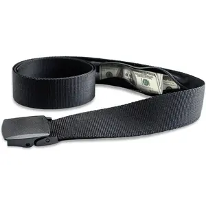 Travel Security Belt with Hidden Pocket Adjustable Cash Strap Slim Waist Wallet for Passport Money Anti-Pickpocket Waist Bag