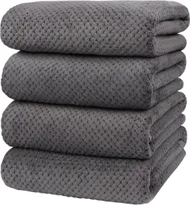Extra Large 35.4"x 71" Bath Towel Sheet Set, 4 Pack Super Soft Oversized Bath Sheet Towels for Adults Soft Highly Absorbent Quick Dry Towels Set for Bathroom Hotel Spa Gray Home Goods