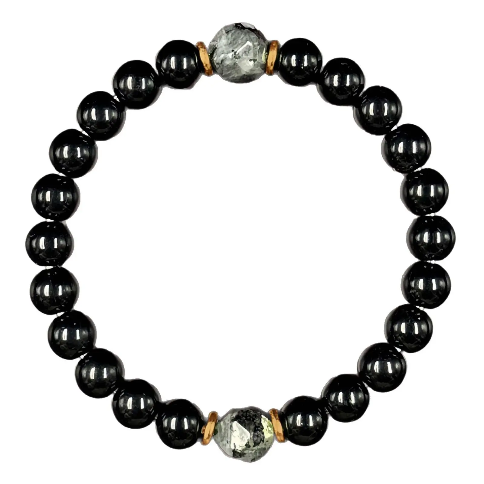 Obsidian & Black Tourmaline Bracelet - Manifestation & Protection Prosperity Crystal Beads Jewelry for Men & Women, Christmas Gift, Gifts for Mother's Day, Valentine's, Birthday, Anniversary, Black Grounding Stone Beaded Bracelet FathersDayGift