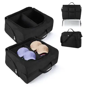 Garvee 2 Pack Hat Organizer for Baseball Caps, 900D Oxford Fabric Hat Storage Bag with Removable Shoulder Strap, Portable Snapback Cap Carrier for Traveling & Moving, Black