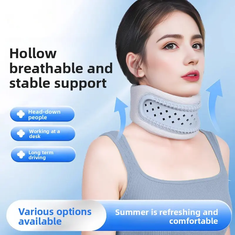Adjustable Breathable Cervical Spine Aligner Neck Brace - Adjustable Brace with 3D Soft Padding, Ergonomic Design, Hook & Loop Closure, Moisture-Wicking, Back Pain Relief, Firm Support, 1 Size Fits All, Hand Wash Compatible Sports Protective Gear