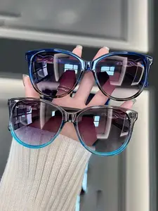 Vintage Ombre Tinted Lens Glasses,   Casual Trendy Beach Eyewear for Everyday Use, Fashion Eyeglass Accessories for Outdoor Activities, Girlfriend Gifts, Stylish Glasses