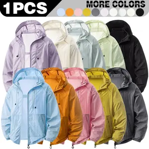 SummerVibes new sunscreen clothes, real ice silk summer hooded sunscreen clothes, skin clothes, breathable outdoor sunscreen clothes