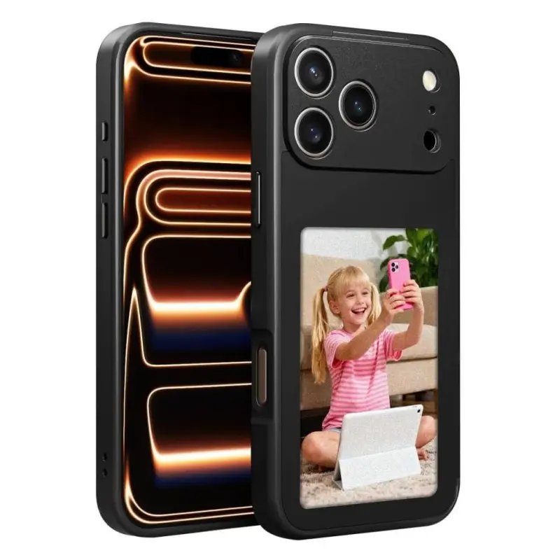 Smart NFC E Ink Screen Protector Case for iPhone 13-17 Pro Max, Customizable Back Cover Support Personalized Images/words Display