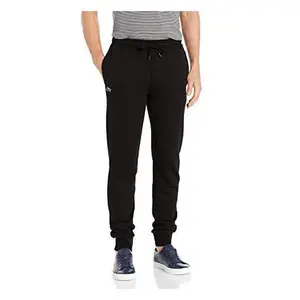 Men's Lacoste Black Sport Tennis Track Pants in Fleece