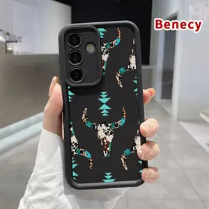 Phone Case Compatible with Samsung Galaxy S26  Ultra S24 S23 Plus S25 S22+ Bohemian Skull Pattern Pattern Drop Protection Shockproof Soft Silicone Smartphone Cover Casing