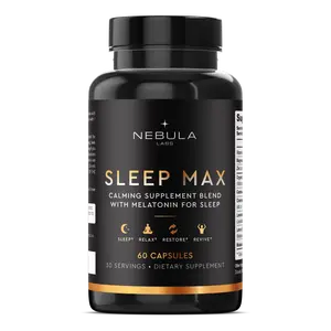 NEBULA LABS | SLEEP MAX: with Ashwagandha, ZMA, Melatonin, GABA, Lemon Balm, Lavender and Chamomile Extract and more wellness supplement
