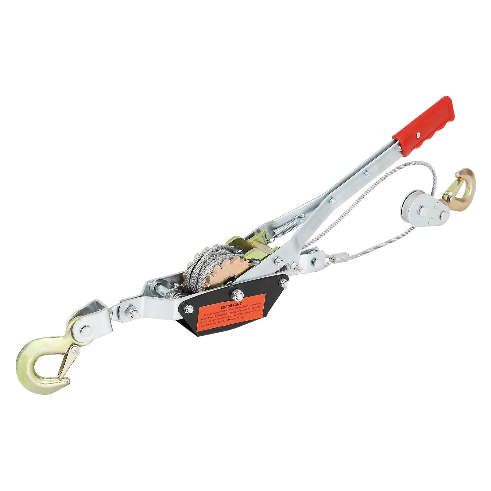 【summerfinds】VEVOR Come Along Winch, 2 Ton (4,409 lbs) Pulling Capacity, 12 ft Steel Cable, 2 Hooks, Heavy Duty Ratchet Power Puller Tool with Dual Gears, Automotive Hoist Cable Puller Ideal for Vehicle Rescue