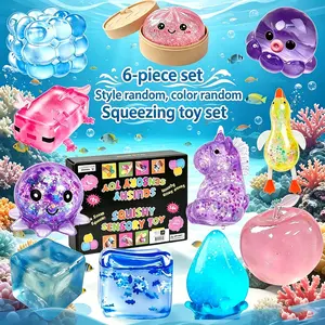6pcs Animal Shape Soft Pressure Balls, Kids' Fidget Toys, Birthday Party Gifts, Christmas Easter Halloween Thanksgiving Presents