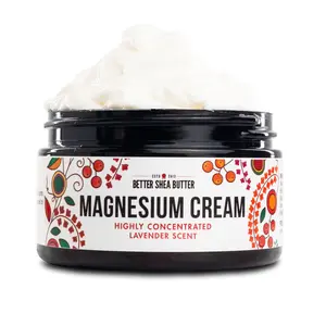 Lavender Magnesium Cream for Better Sleep and Relaxation, Natural and Organic Ingredients Including Raw Shea Butter and Mango Butter, Gentle for Sensitive Skin