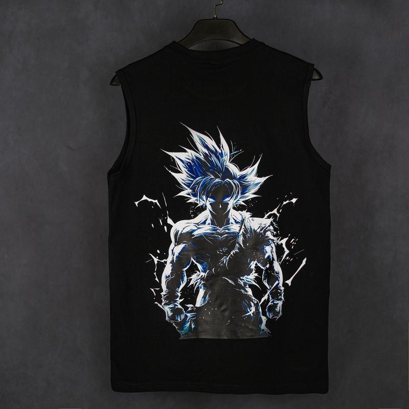 Top Rated 80s 90s Dragon Ball DBZ Goku saiyan goku black Oversized streetwear singlet muscle cotton outfits men summer men's graphic tees Fits vacation outfits Anime tank tops men gifts