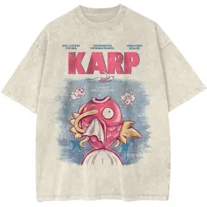 Jaws x Magikarp Shirt, Poke Shirt, Anime Shirt, Vintage Graphic Tee Unisex Size S- 3XL, Menswear Top, Womenswear Top, Casual Cotton Crewneck Short Sleeve Streetwear