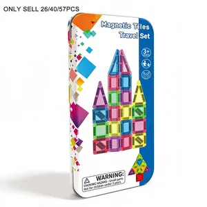 Mini Magnetic Building Blocks Toy, Sturdy Building Set, Portable Iron Box Storage, Stem Learning & Creative Construction, Birthday Gift for Boys Girls, Magnetic Tiles Set