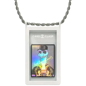 Card Clasp Wearable Card Necklace Display Case (Moon White) I PSA Sized Graded Card Necklace I Protector I Fits PSA, Pokemon