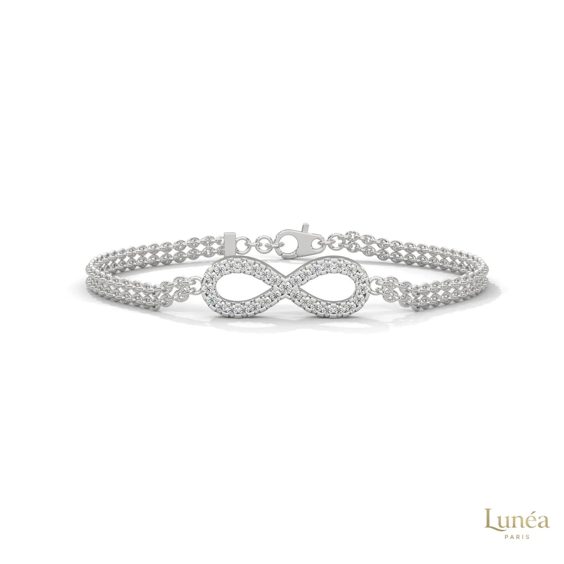 0.40 CT Infinity Rope Chain Lab Diamond Bracelet | Lab Grown | 14K Gold & Platinum