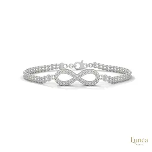 0.40 CT Infinity Rope Chain Lab Diamond Bracelet | Lab Grown | 14K Gold & Platinum