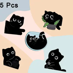5-10 Pack Magnetic Cat Bookmarks Adorable Black Cat Design Reading Bookmarks Gift for Female Book Lovers