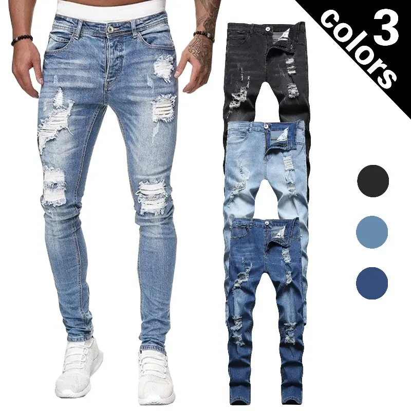destroyed skinny jeans mens - TikTok Shop