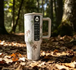 HydroJug Rodeo 40oz Gray Maple Leaf Print Limited Edition Insulated Water Bottle Triple Insulation Leak Proof Stainless Steel Traveler with Built-in Straw for Daily Hydration Drinkware Bottled Flasks outdoorfun