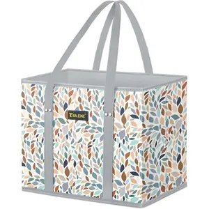 BALEINE 1Pk Reusable Grocery Bags, Foldable Shopping Bags for Groceries with Reinforced Bottom & Handles (Blossom Season)