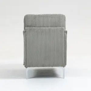 Modular Sectional Sofa Armless Seat Module, Corduroy Sectional Couch, Single Couch Modular Armless Accent Chair with Back Cushion, Gray -W3098P256997