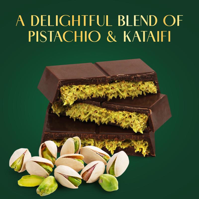 Luvé Dubai Milk Chocolate Bar 7oz Pack of Kunafa Pistachio Chocolate Bar Premium Flavor Crafted for Chocolate Lovers Dessert Snack Ideal for Birthdays or Corporate Gifting