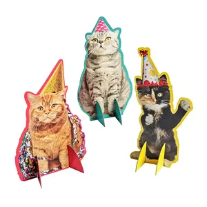9 1/2" – 9-3/4" Birthday Cats Tabletop Centerpiece Set - 3 Pc.