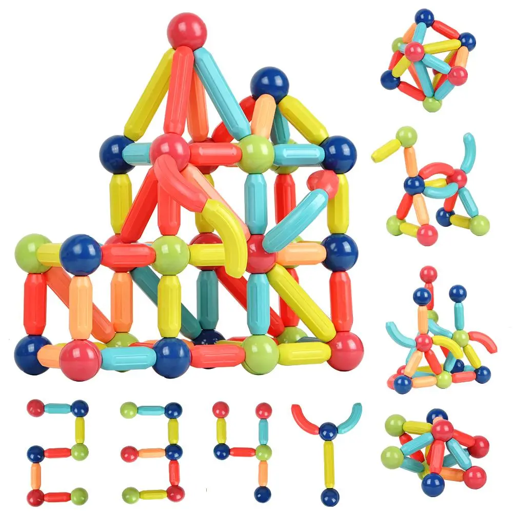 Self-Adhesive Colorful Building Sticks Set - Montessori Educational Bricks & Parts, Logical Thinking Games for 3-4 Years & All Age Children Boys, Children Development Christmas/Birthday Gift