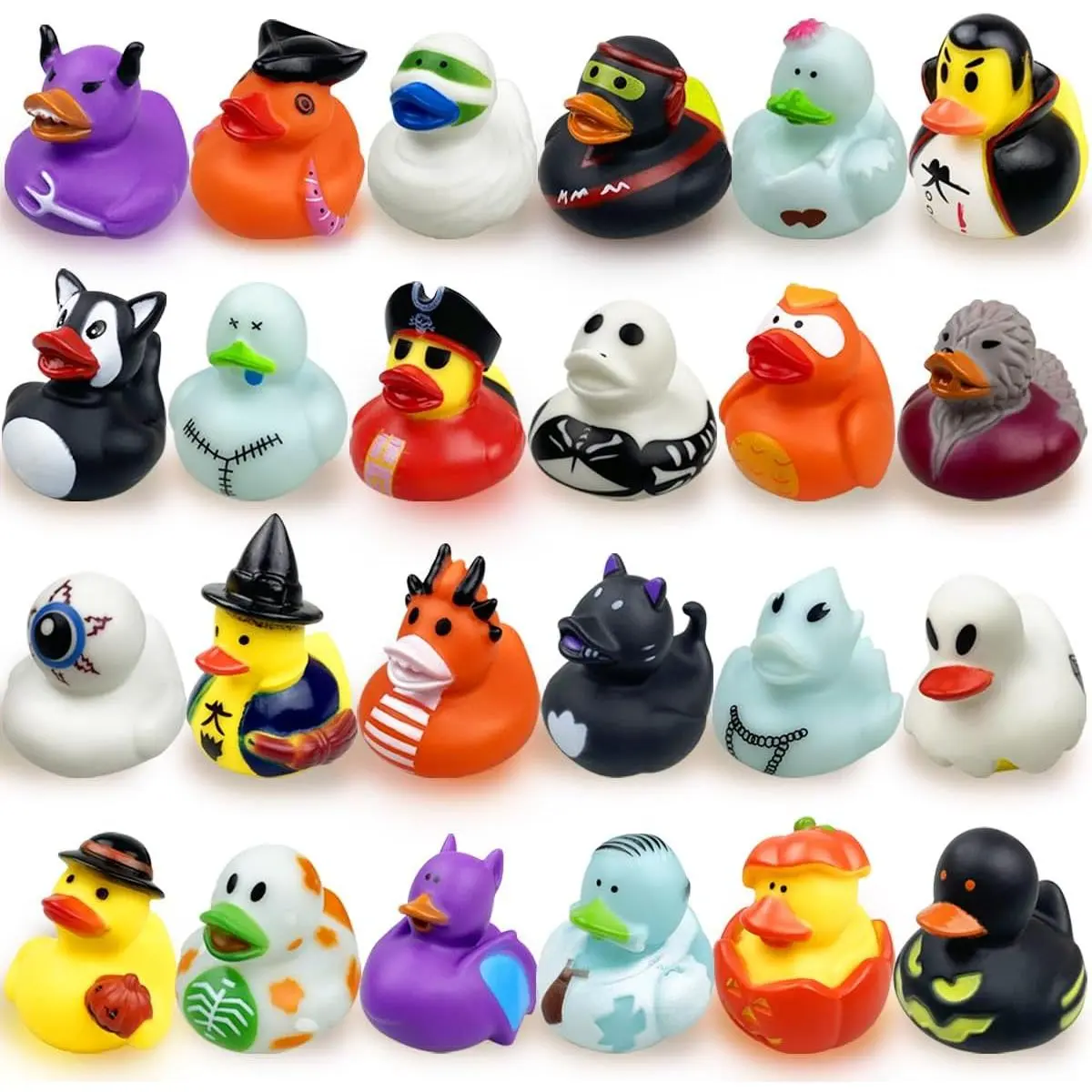 24 Pack Halloween Rubber Ducks Toys Bath Toys for Kids Toddlers Halloween Treat Bags Halloween Party Favors Gifts