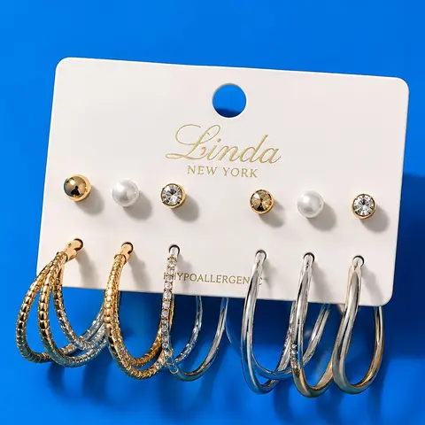 Gold Statement Earrings - Bedazzled Pattern, Special Edition, Ear Hook Design, Metal Coating, Fashion Chic Accessories, Live Stream Exclusive Decorative Costume Jewelry