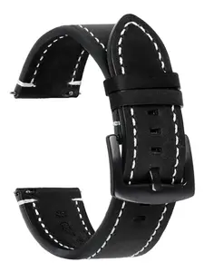 Vintage Faux Leather Watch Band, 20mm 22mm, Durable Stitching Design Watch Band for Men & Women, Watch Accessories Compatible with Regular Strap & Smart Strap, Smart Watch Straps