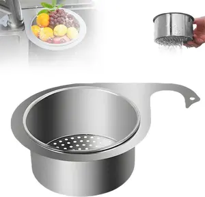 1Pcs Stainless Steel Swan Sink Strainer Basket, 2024 Multi-Functional Drain Basket Quick Drain Kitchen Tools, Faucet Hanging Filter Basket, Drain Basket for Fruit, Vegetable