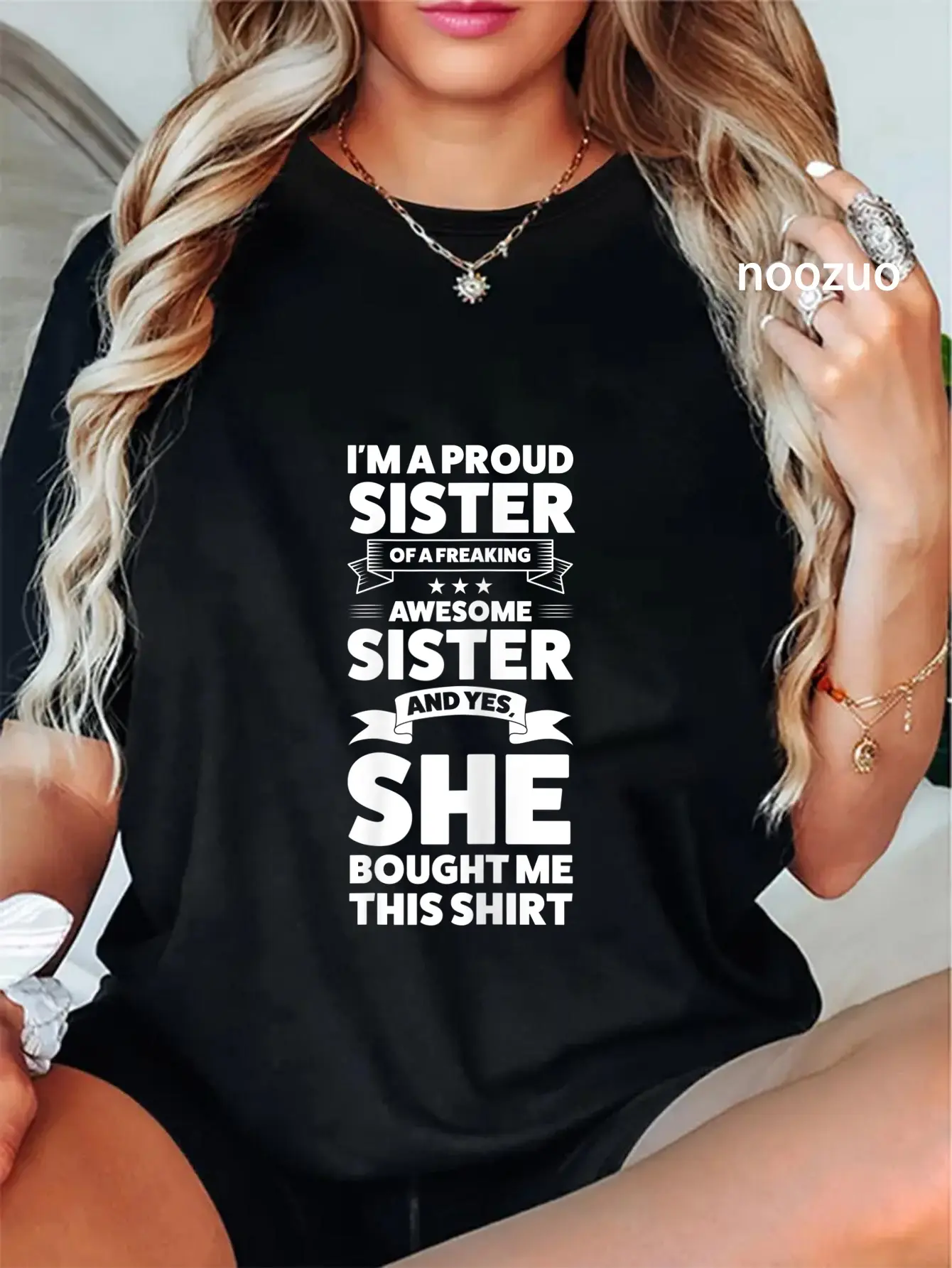 100% Cotton I'm a proud Sister Gift for Siblings T-Shirt