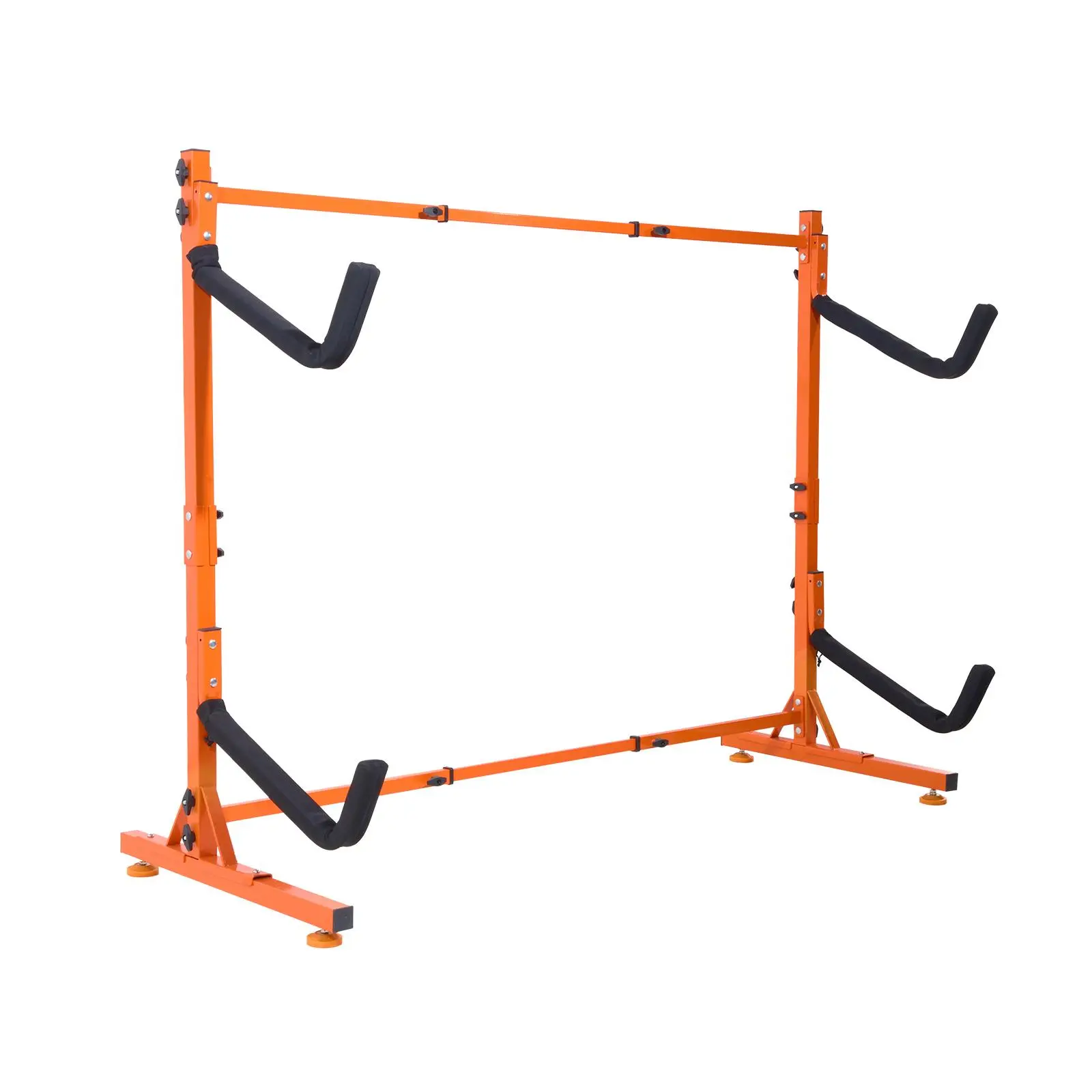 【summerfinds】VEVOR Freestanding Kayak Storage Rack, Kayak Stand for 2 Kayak Canoe Paddleboard, Heavy-duty Steel Kayak Hanger Holder with Padded Arms and Adjustable Width, 175LBS Max Load, for Indoor Outdoor Garage
