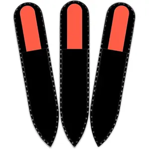 Color Crystal Nail File in Black Pouch - Small/Purse Size - Czech Tempered Glass - Handmade in Czech Republic