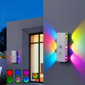 USB Rechargeable LED Motion Sensor Wall Light, Modern 6 Head Cat Eye Spotlight, Adjustable Ambiance, RGB Gradient Lighting, Multifunctional Ambient Lights, Living Room Bedroom Stairs Hallway Entrance, Indoor Lighting
