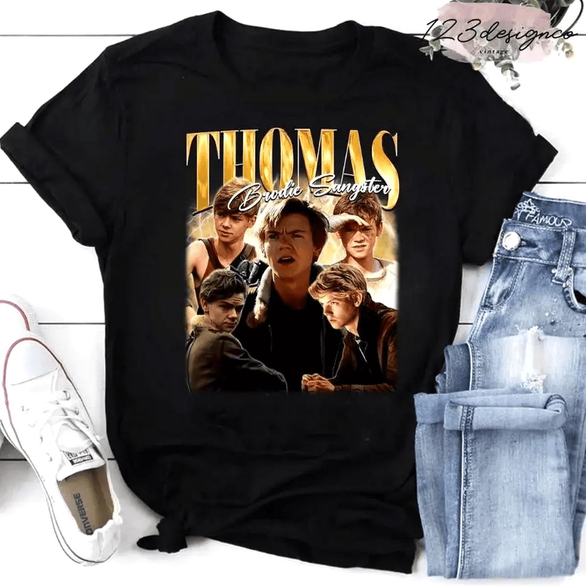 Thomas Brodie Sangster Retro Bootleg Tshirt Love Actually Shirt Nanny Mcphee Fans The Last Legion Maze Runner Shirt Unis Vintage Style Tee