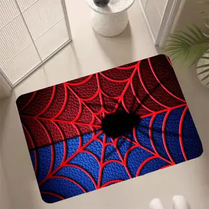 Spider Pattern Rug, Blue Color, Non-Slip, Trendy Soft Decor, Suitable for Entrance, Living Room, Bedroom