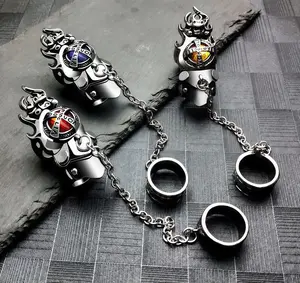 Reborn Vongola Family Anime Bracelet & Ring Set, Stylish Metal Cosplay Jewelry with Motivational Blue Gemstone, Ideal Birthday/Christmas Gift for Anime Fans, Unisex Hitman Reborn Fashion Accessory