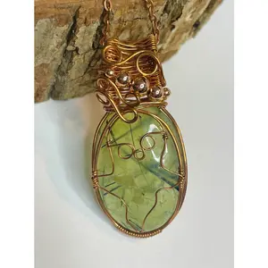 Prehnite “Mr.Boo” Ghost Copper Necklace