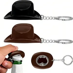 Boho Cowboy Hat Bottle Opener Keychain - Vintage Western Style Keyring, Funny Portable Mini Size for Quick Beer Opening, Essential Accessory for Country Music Festivals, Rodeo Parties, Concerts & Bar Nights, Creative Gift Idea for Men